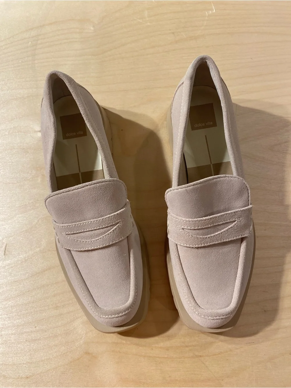 Dolce Vita Blush Pink Suede Penny Loafers 10 (SJ)